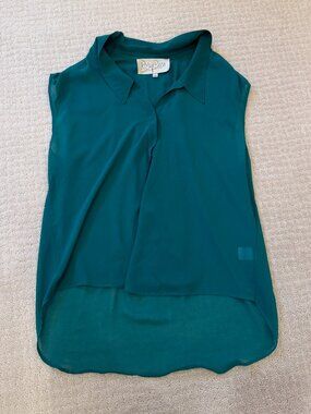 Rory Beca sleeveless chiffon blouse in a gorgeous jewel-tone teal color